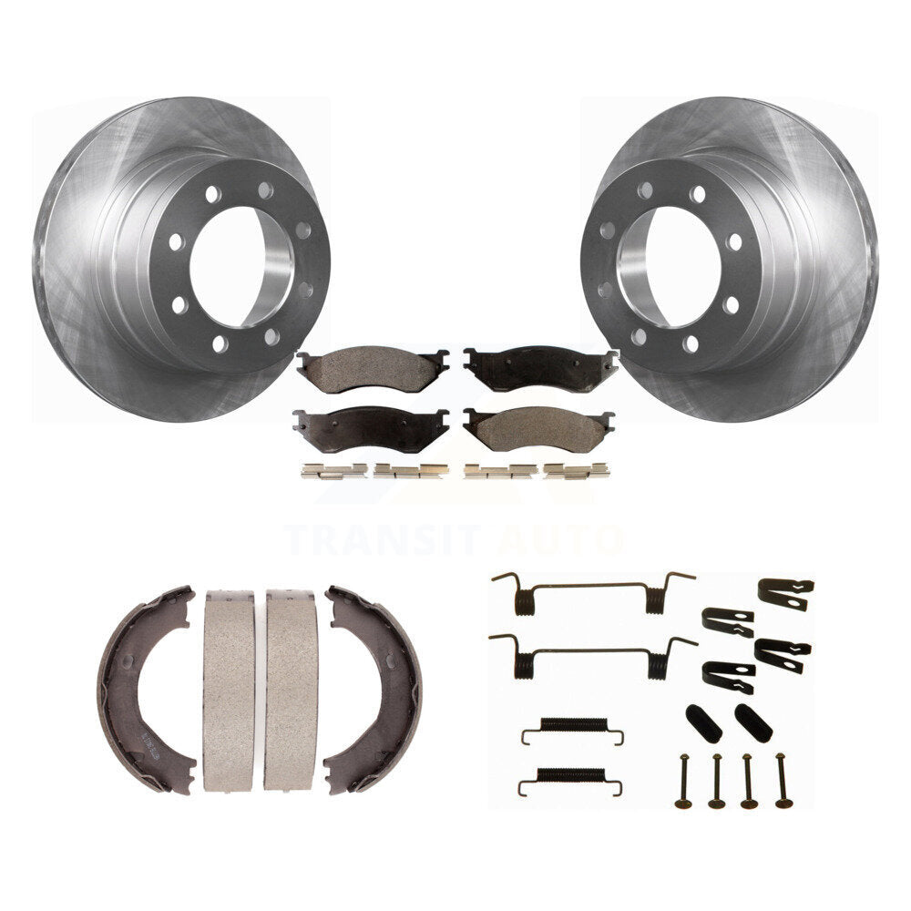 Rotors à disque arrière, patins semi-métalliques, chaussures de stationnement et Kit de quincaillerie pour Dodge Ra