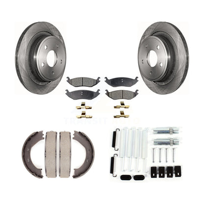 Rotors à disque arrière, patins semi-métalliques, chaussures de stationnement et Kit de quincaillerie pour Dodge Ra