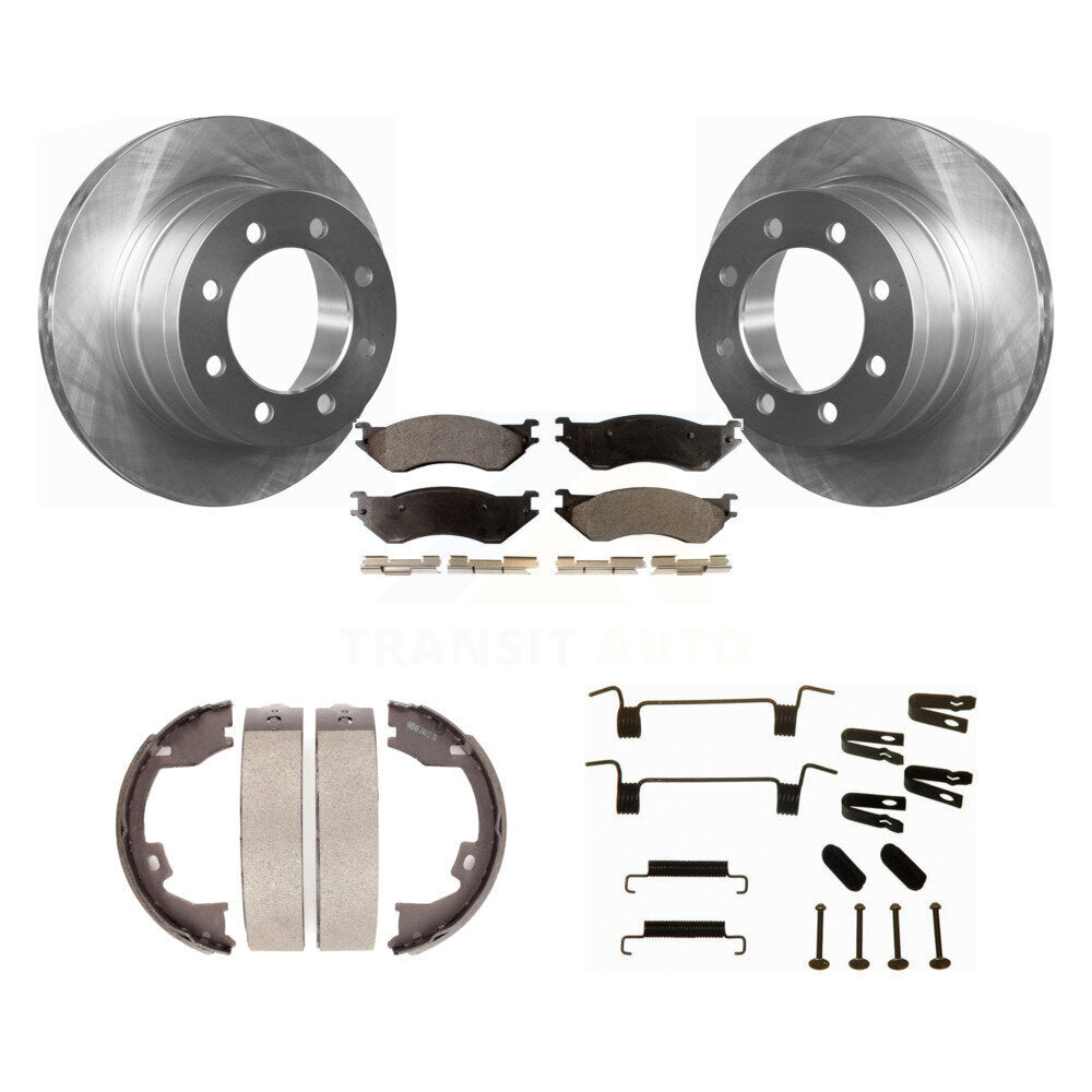 Rotors à disque arrière, patins semi-métalliques, chaussures de stationnement et Kit de quincaillerie pour Dodge Ra