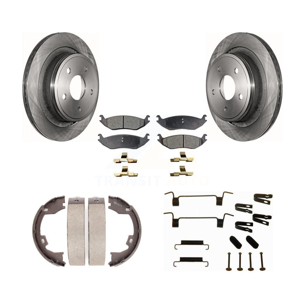 Rotors à disque arrière plaquettes semi-métalliques chaussures de frein de stationnement et Kit de matériel pour