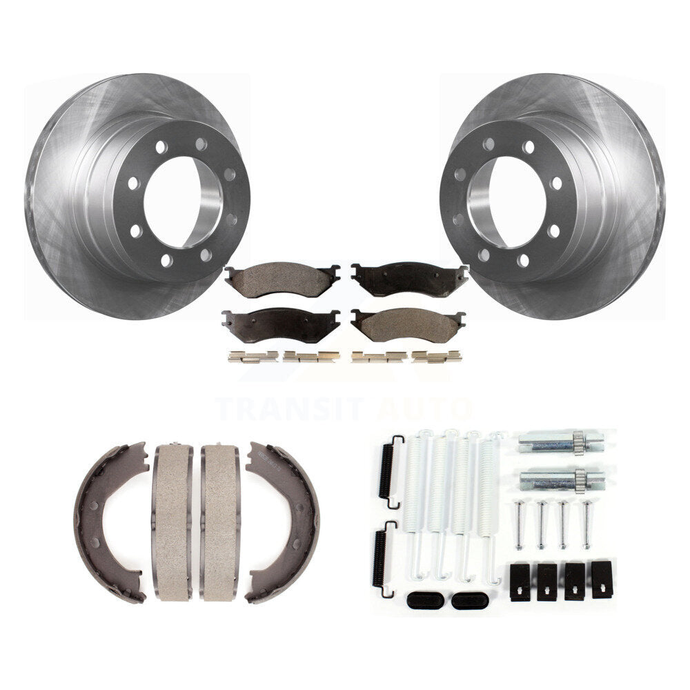 Rotors à disque arrière plaquettes semi-métalliques chaussures de frein de stationnement et Kit de matériel pour