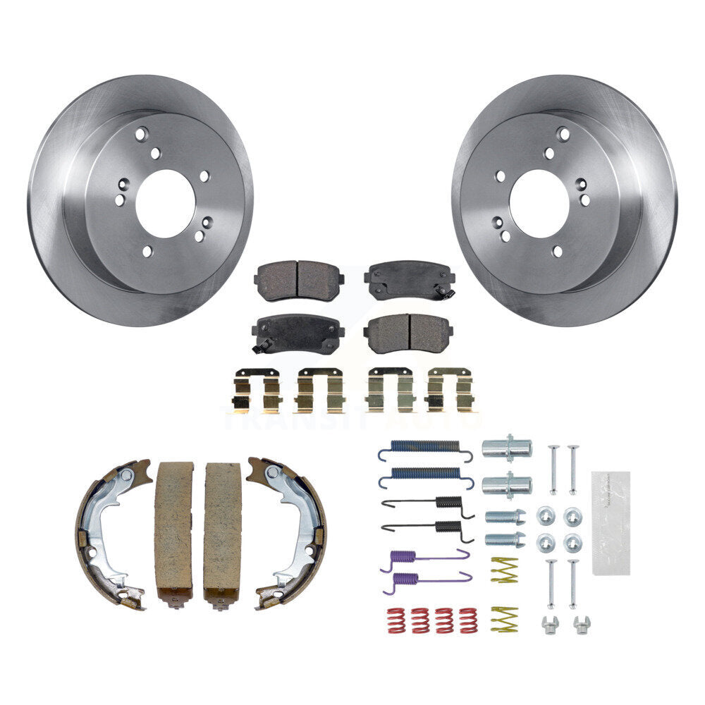 Rotors à disque arrière, plaquettes semi-métalliques, chaussures de stationnement et Kit de matériel pour Hyundai Ki