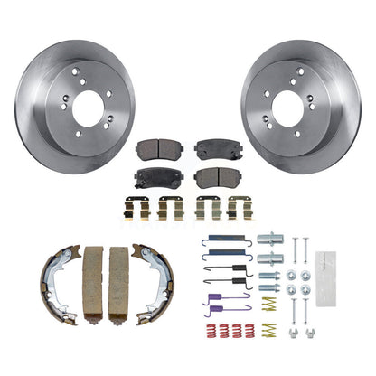 Rotors à disque arrière, plaquettes semi-métalliques, chaussures de stationnement et Kit de matériel pour Hyundai Ki