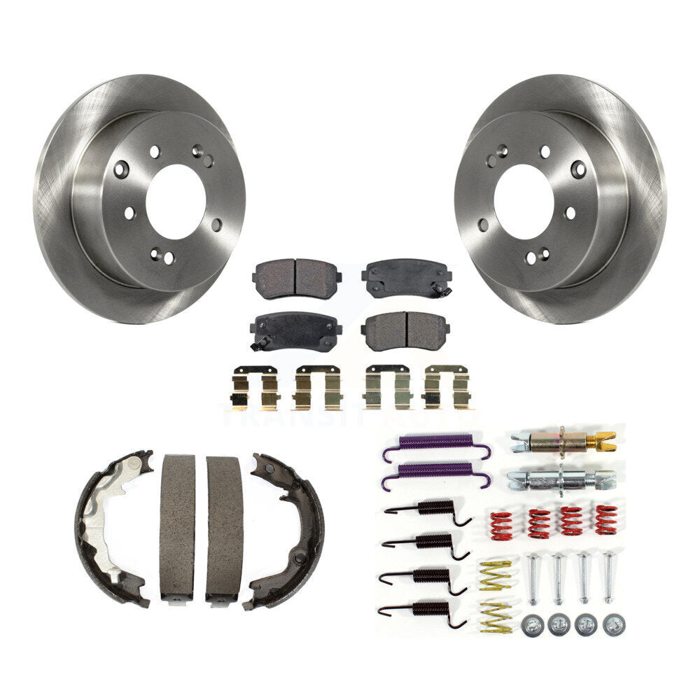 Rotors à disque arrière, patins semi-métalliques, chaussures de stationnement et Kit de quincaillerie pour Kia Forte