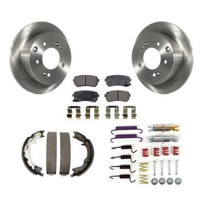 Rotors à disque arrière, patins semi-métalliques, chaussures de stationnement et Kit de quincaillerie pour Kia Forte