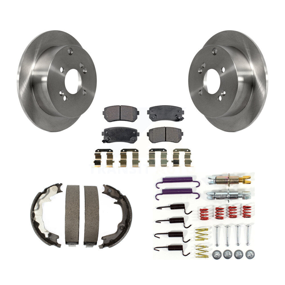 Rotors à disque arrière, plaquettes semi-métalliques, chaussures de stationnement et Kit de matériel pour Hyundai Ki