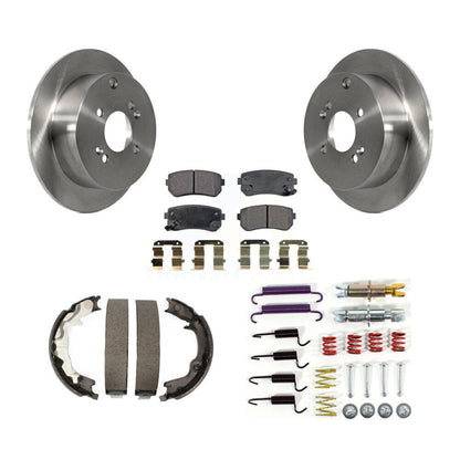 Rotors à disque arrière, plaquettes semi-métalliques, chaussures de stationnement et Kit de matériel pour Hyundai Ki