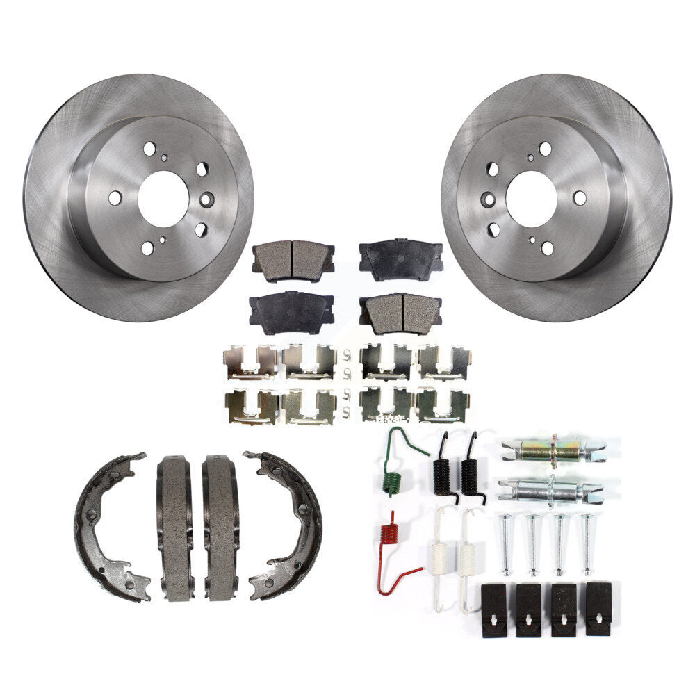 Kit de quincaillerie pour chaussures de stationnement, Rotors à disque arrière, plaquettes semi-métalliques, pour Toyota Camry