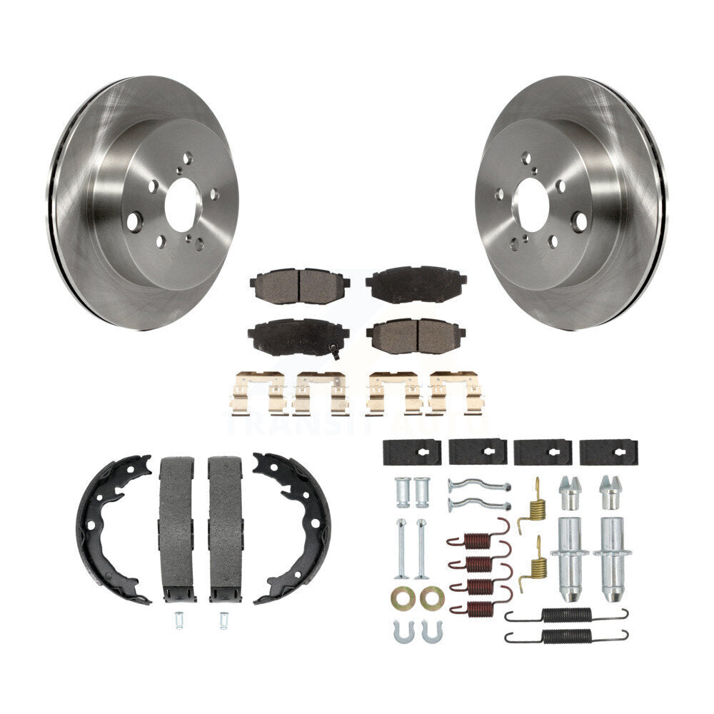 Rotors à disque arrière plaquettes semi-métalliques chaussures de frein de stationnement et Kit de matériel pour
