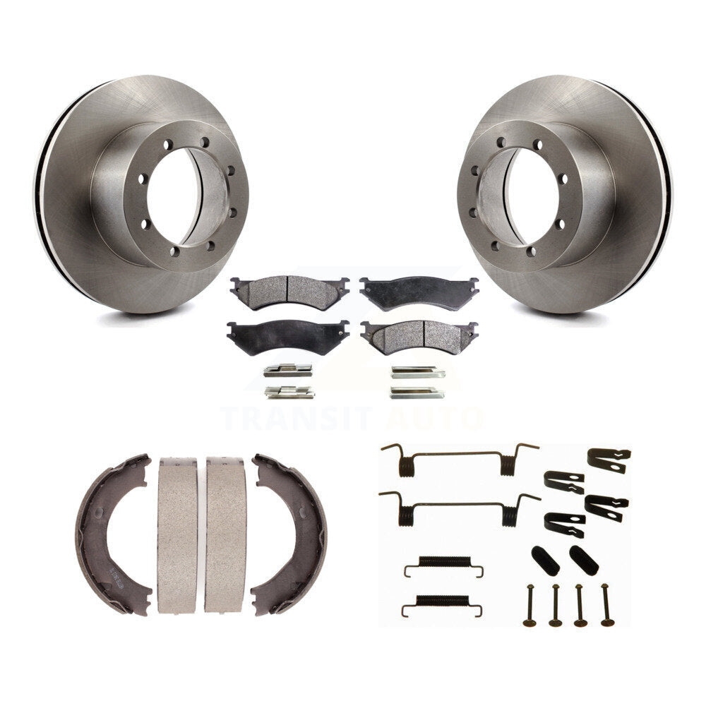 Rotors à disque arrière plaquettes semi-métalliques chaussures de frein de stationnement et Kit de matériel pour