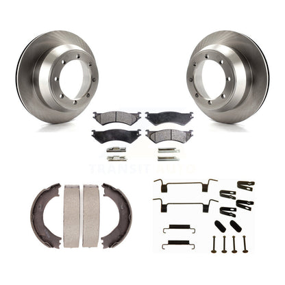 Rotors à disque arrière, patins semi-métalliques, chaussures de stationnement et Kit de quincaillerie pour Ford E-350
