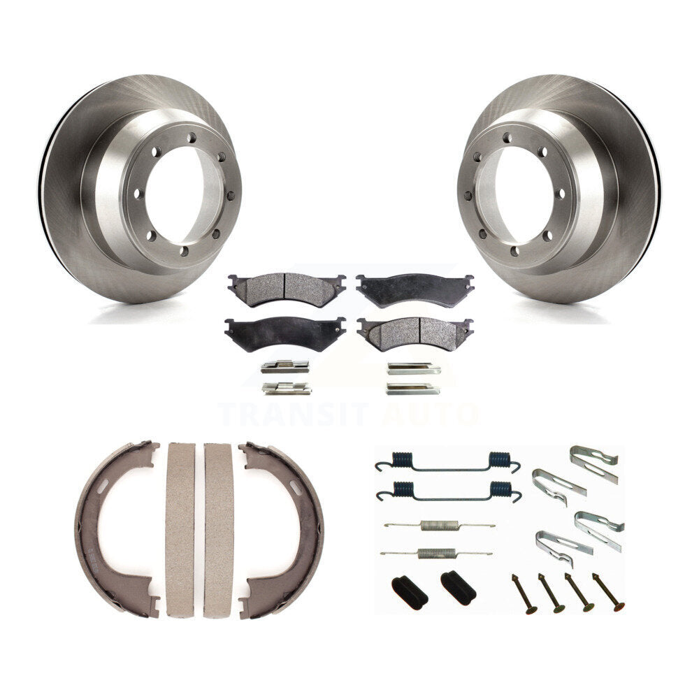 Rotors à disque arrière plaquettes semi-métalliques chaussures de frein de stationnement et Kit de matériel pour