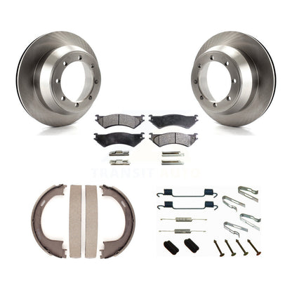 Rotors à disque arrière plaquettes semi-métalliques chaussures de frein de stationnement et Kit de matériel pour