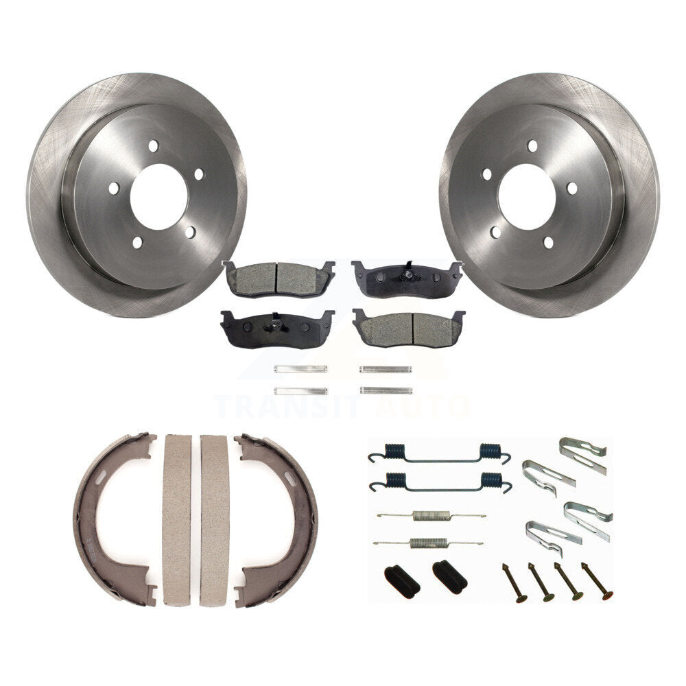 Rotors à disque arrière, patins semi-métalliques, chaussures de stationnement et Kit de quincaillerie pour Ford F-150