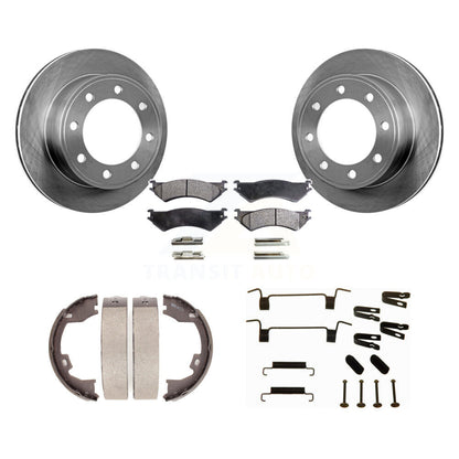 Rotors à disque arrière, patins semi-métalliques, chaussures de stationnement et Kit de quincaillerie pour Ford E-350