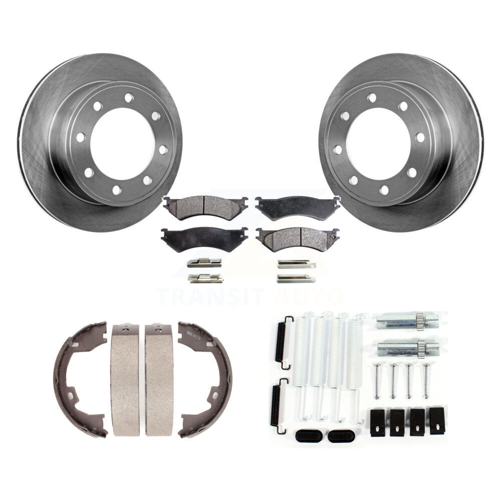 Rotors à disque arrière, patins semi-métalliques, chaussures de stationnement et Kit de quincaillerie pour Ford E-150