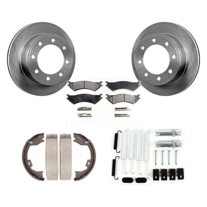 Rotors à disque arrière, patins semi-métalliques, chaussures de stationnement et Kit de quincaillerie pour Ford E-150