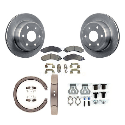 Rotors à disque arrière plaquettes semi-métalliques chaussures de frein de stationnement et Kit de matériel pour