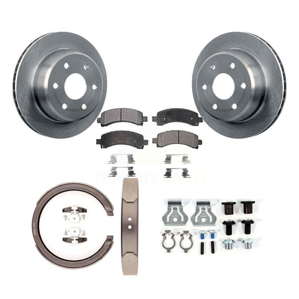 Rotors à disque arrière plaquettes semi-métalliques chaussures de frein de stationnement et Kit de matériel pour