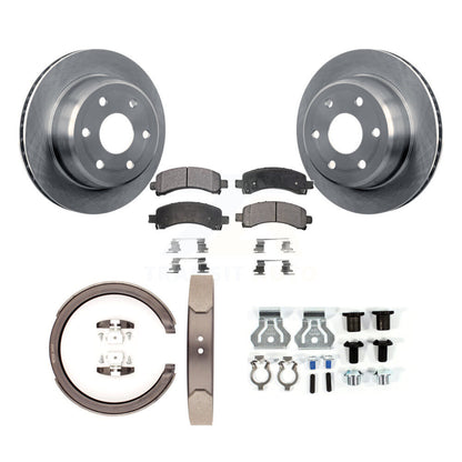 Rotors à disque arrière plaquettes semi-métalliques chaussures de frein de stationnement et Kit de matériel pour