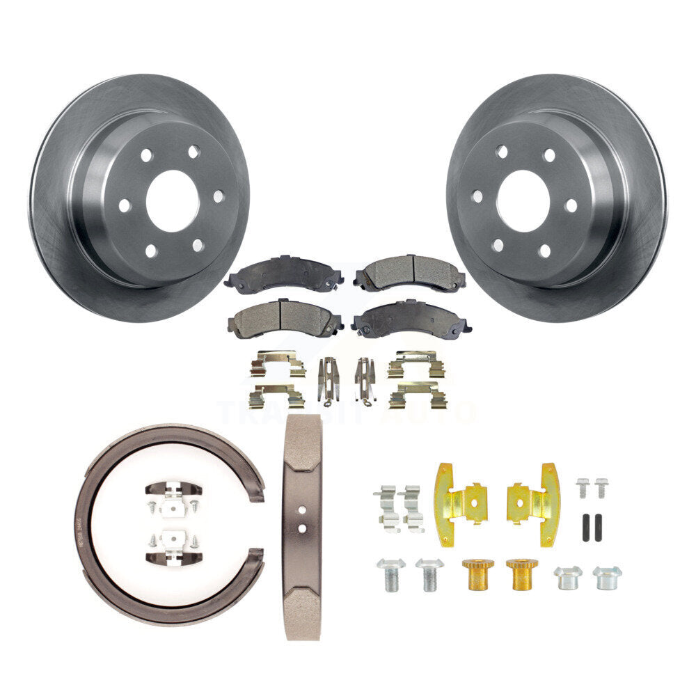 Rotors à disque arrière plaquettes semi-métalliques chaussures de frein de stationnement et Kit de matériel pour