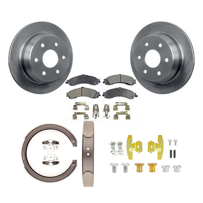 Rotors à disque arrière plaquettes semi-métalliques chaussures de frein de stationnement et Kit de matériel pour