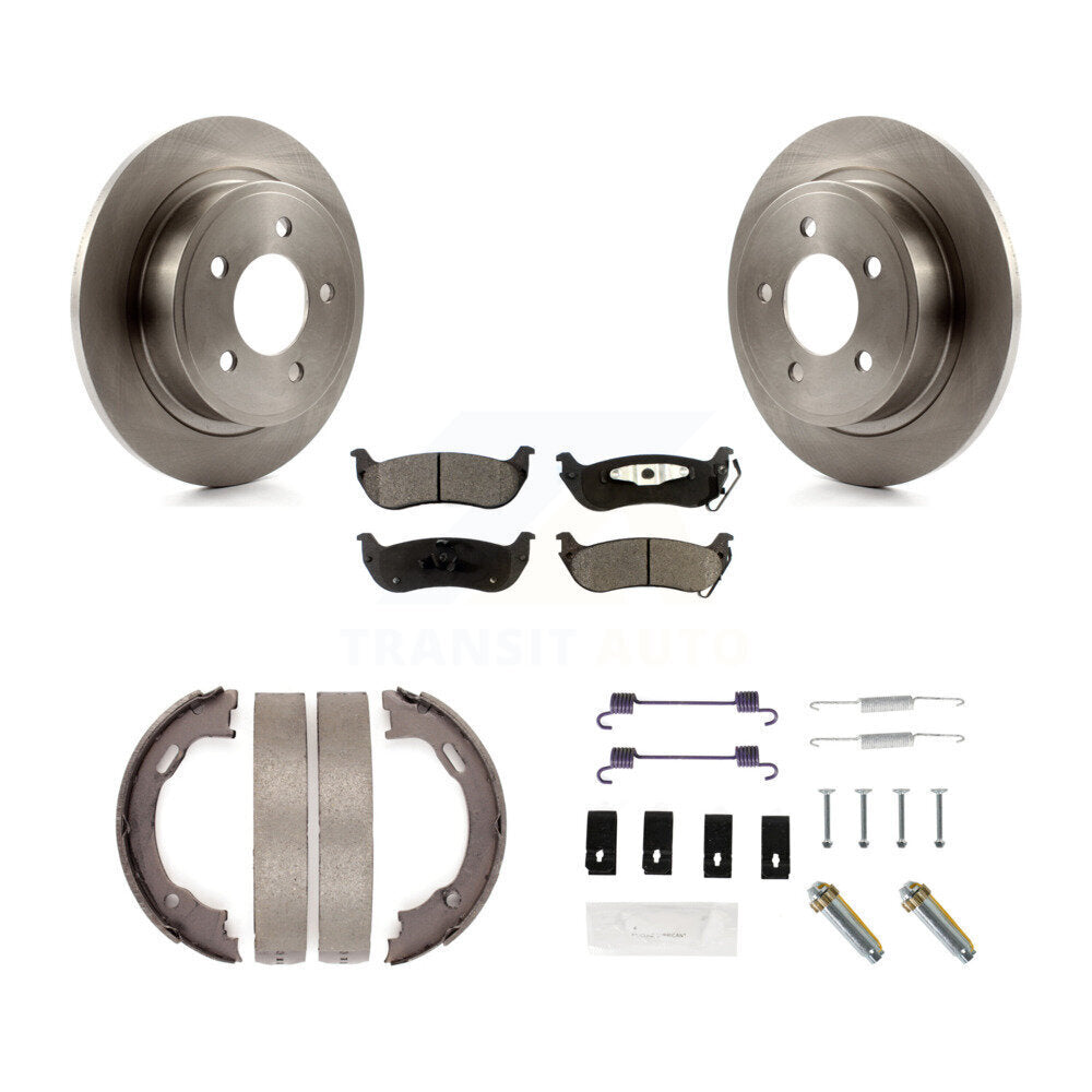 Rotors à disque arrière plaquettes semi-métalliques chaussures de frein de stationnement et Kit de matériel pour
