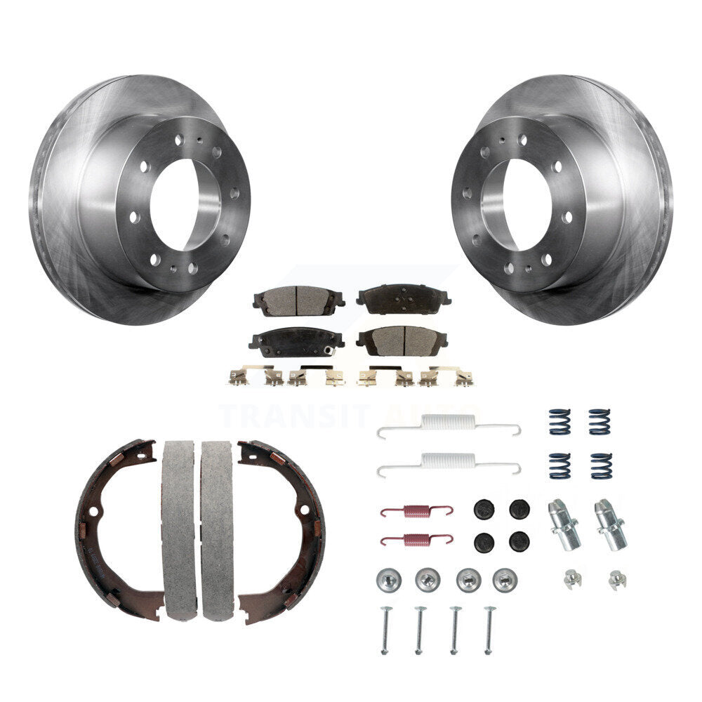 Rotors à disque arrière plaquettes semi-métalliques chaussures de frein de stationnement et Kit de matériel pour