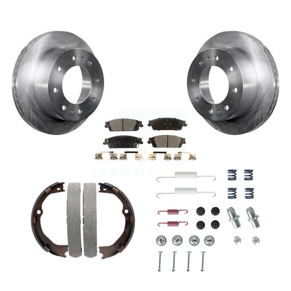 Rotors à disque arrière plaquettes semi-métalliques chaussures de frein de stationnement et Kit de matériel pour