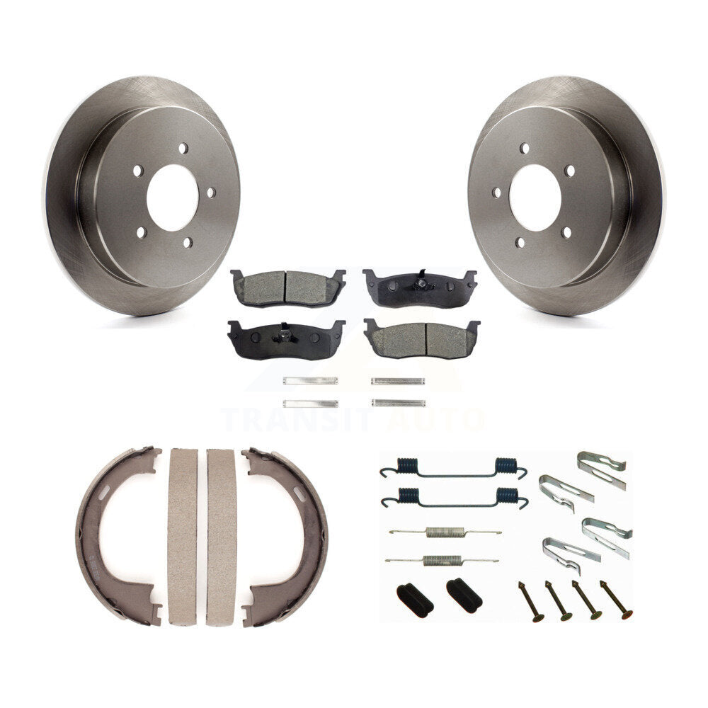 Rotors à disque arrière, patins semi-métalliques, chaussures de stationnement et Kit de quincaillerie pour Ford F-150