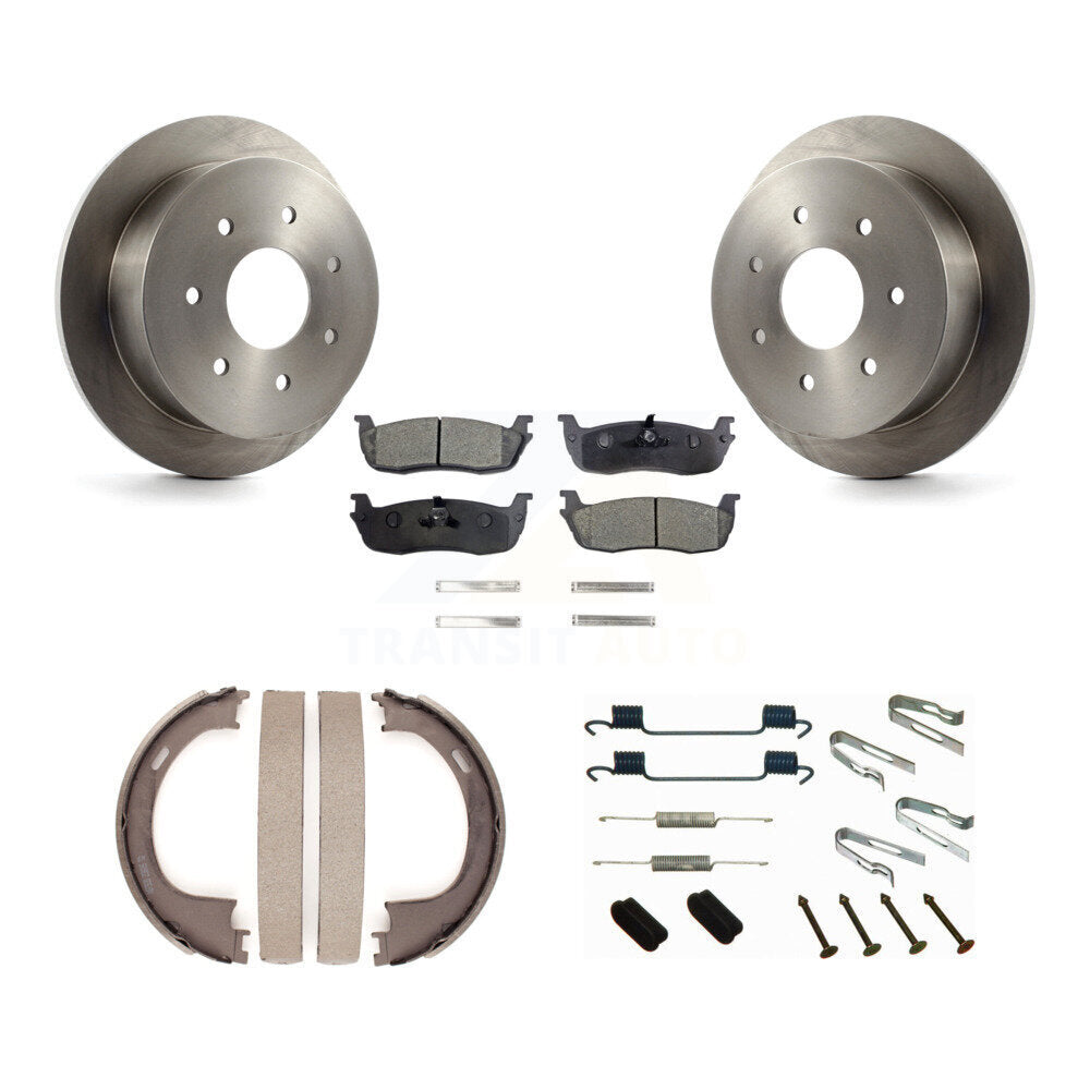 Rotors à disque arrière, patins semi-métalliques, chaussures de stationnement et Kit de quincaillerie pour Ford F-150