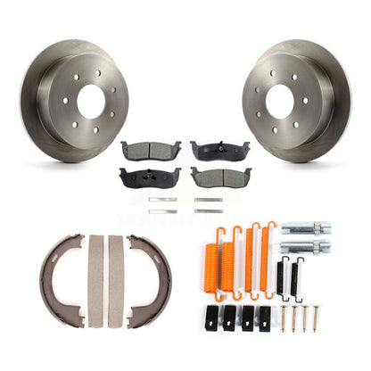 Rotors à disque arrière, patins semi-métalliques, chaussures de stationnement et Kit de quincaillerie pour Ford F-250