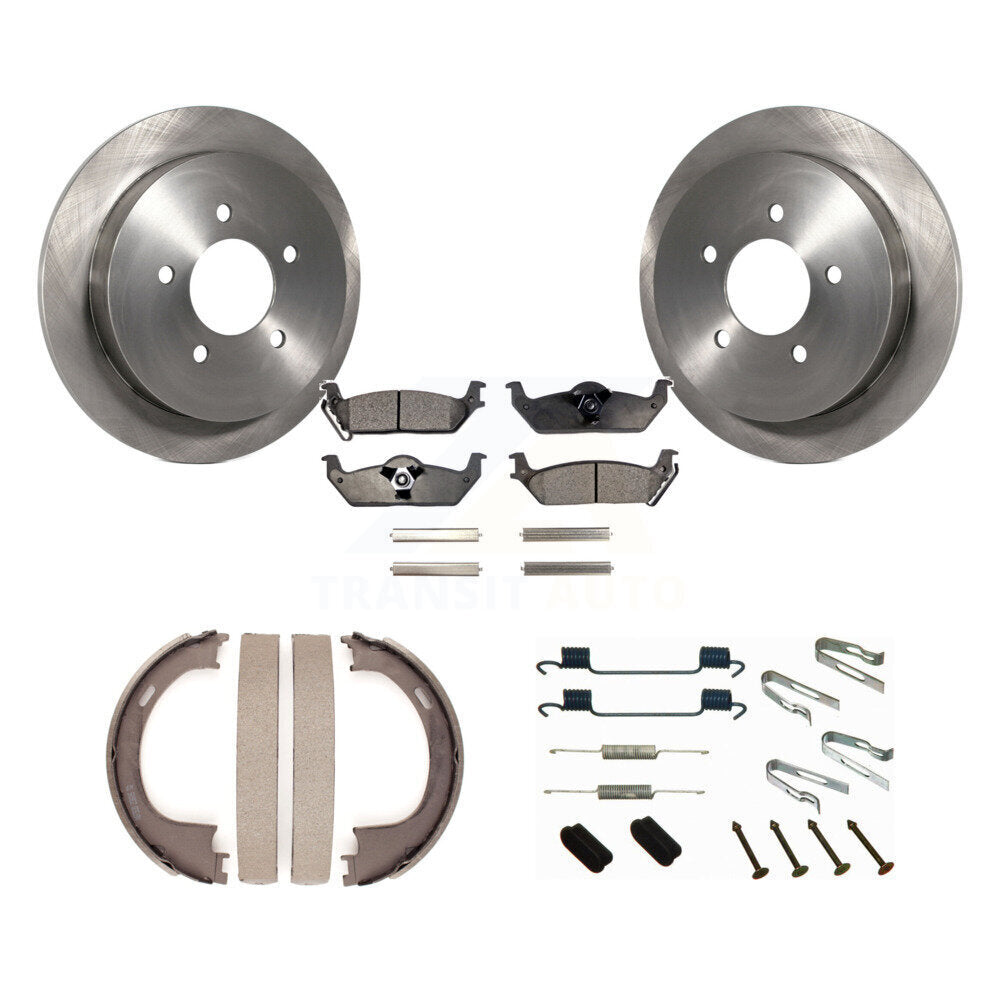Rotors à disque arrière, patins semi-métalliques, chaussures de stationnement et Kit de quincaillerie pour Ford F-150