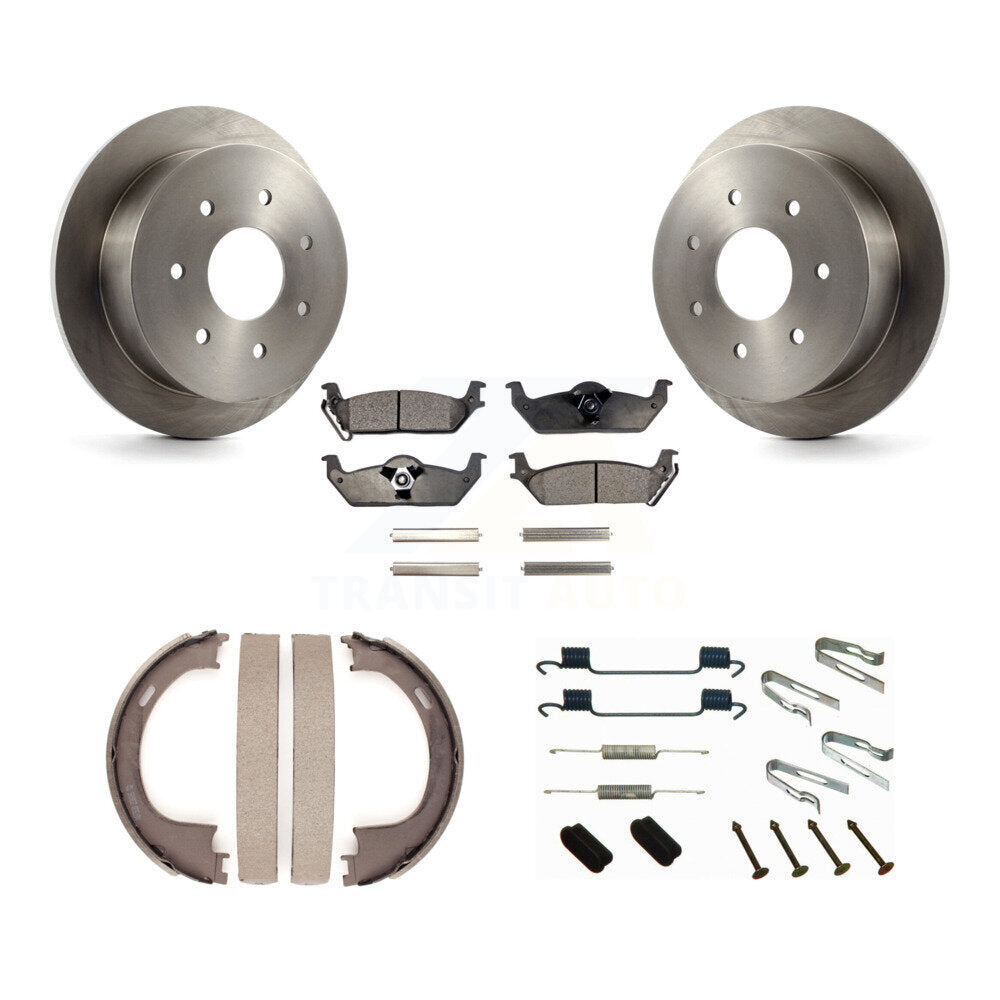Rotors à disque arrière, patins semi-métalliques, chaussures de stationnement et Kit de quincaillerie pour Ford F-150