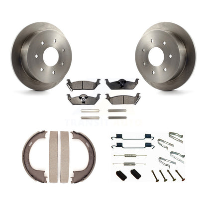 Rotors à disque arrière, patins semi-métalliques, chaussures de stationnement et Kit de quincaillerie pour Ford F-150