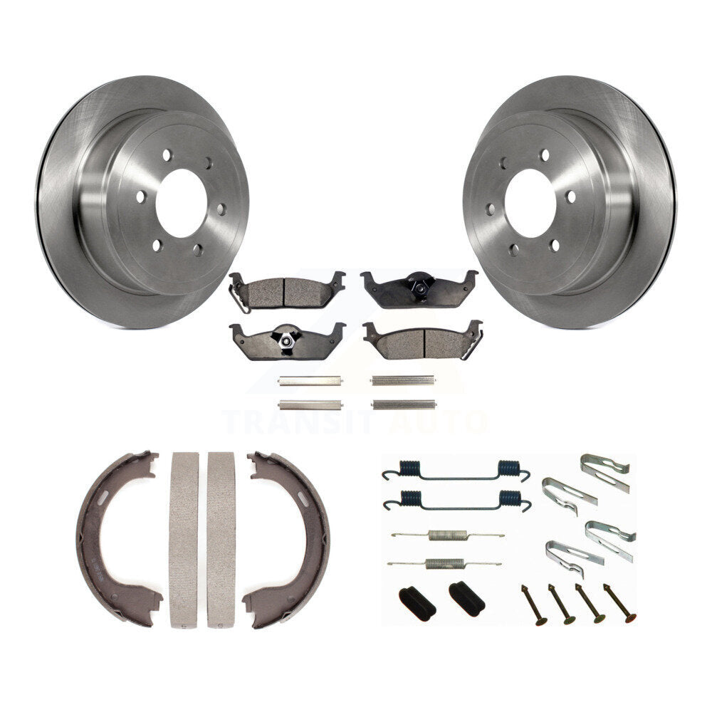 Rotors à disque arrière, patins semi-métalliques, chaussures de stationnement et Kit de quincaillerie pour Ford F-150