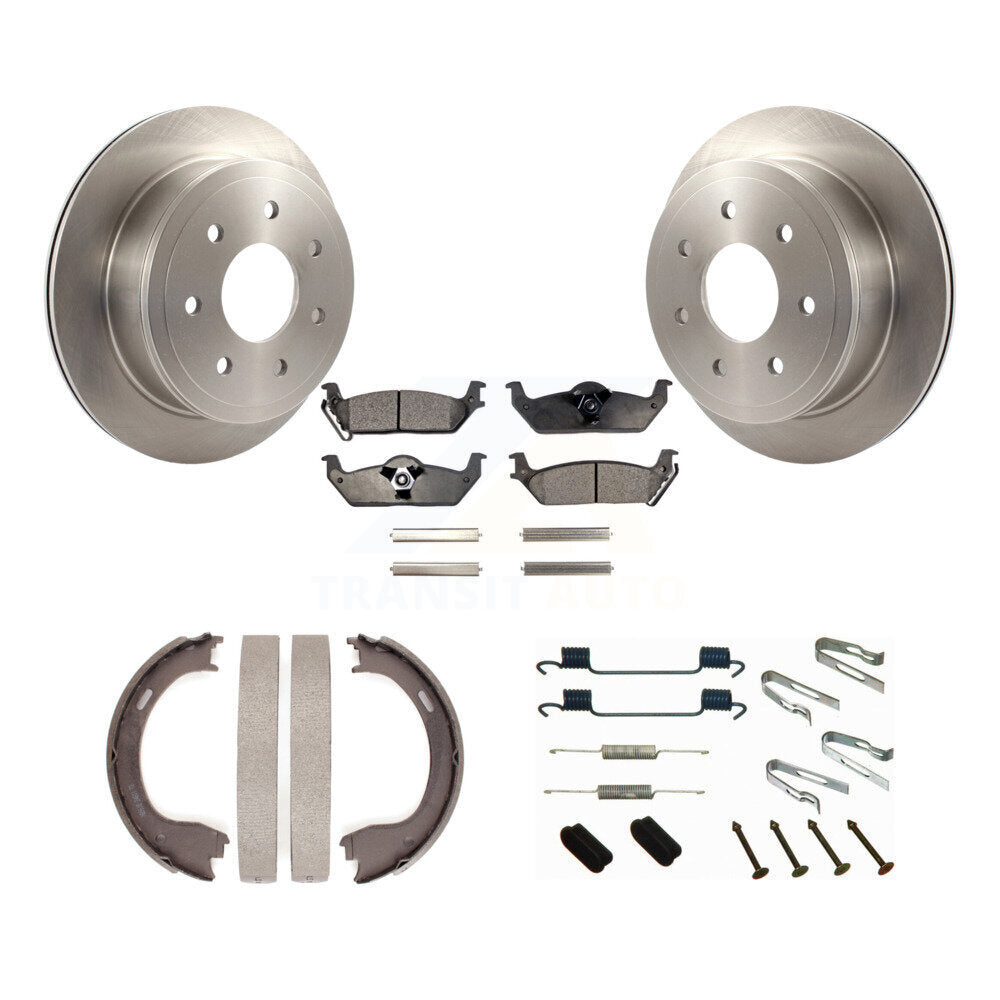 Rotors à disque arrière, patins semi-métalliques, chaussures de stationnement et Kit de quincaillerie pour Ford F-150