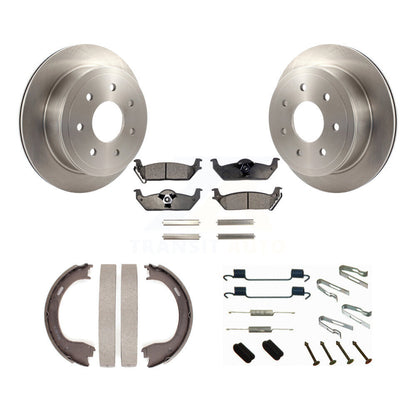 Rotors à disque arrière, patins semi-métalliques, chaussures de stationnement et Kit de quincaillerie pour Ford F-150