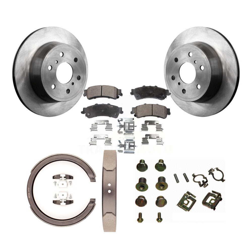 Rotors à disque arrière plaquettes semi-métalliques chaussures de frein de stationnement et Kit de matériel pour