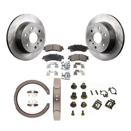 Rotors à disque arrière plaquettes semi-métalliques chaussures de frein de stationnement et Kit de matériel pour