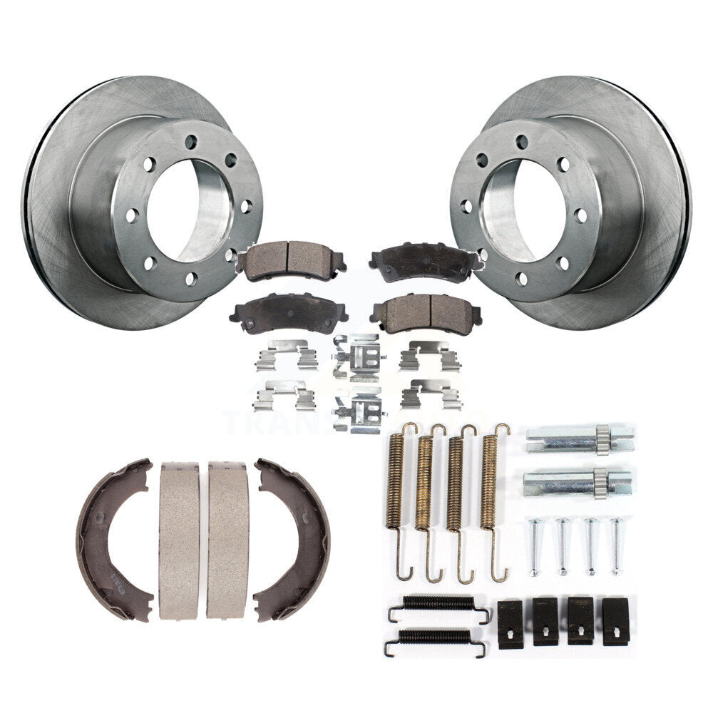 Rotors à disque arrière plaquettes semi-métalliques chaussures de frein de stationnement et Kit de matériel pour