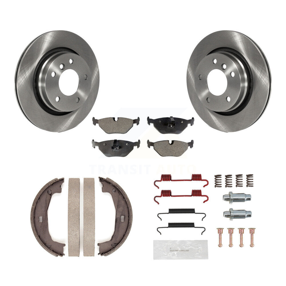 Rotors à disque arrière, patins semi-métalliques, chaussures de stationnement et Kit de quincaillerie pour BMW 325C