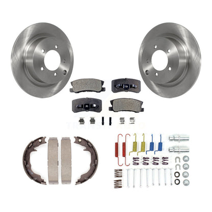 Rotors à disque arrière, patins semi-métalliques, chaussures de stationnement et Kit de matériel pour Mitsubishi