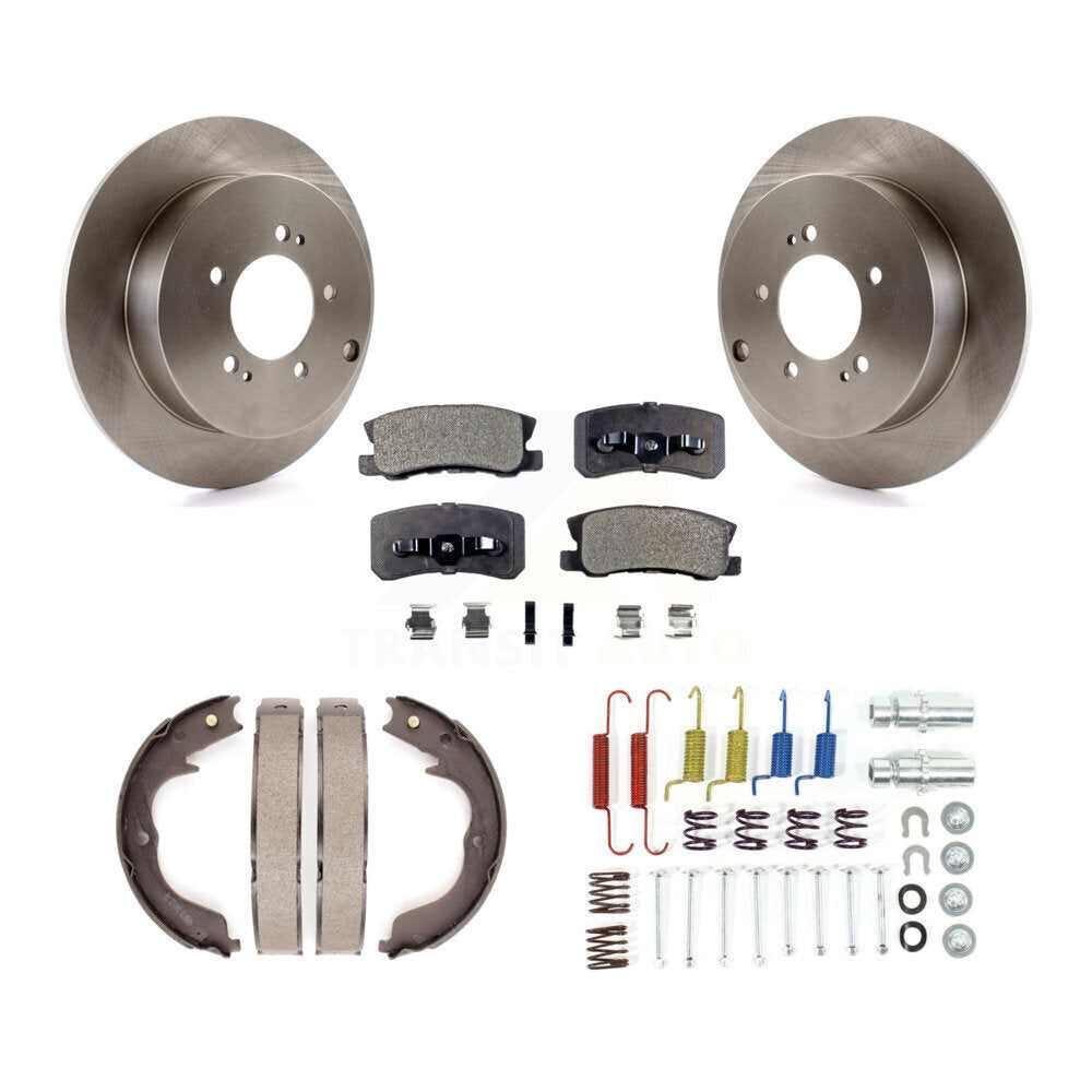 Rotors à disque arrière, patins semi-métalliques, chaussures de stationnement et Kit de matériel pour Mitsubishi
