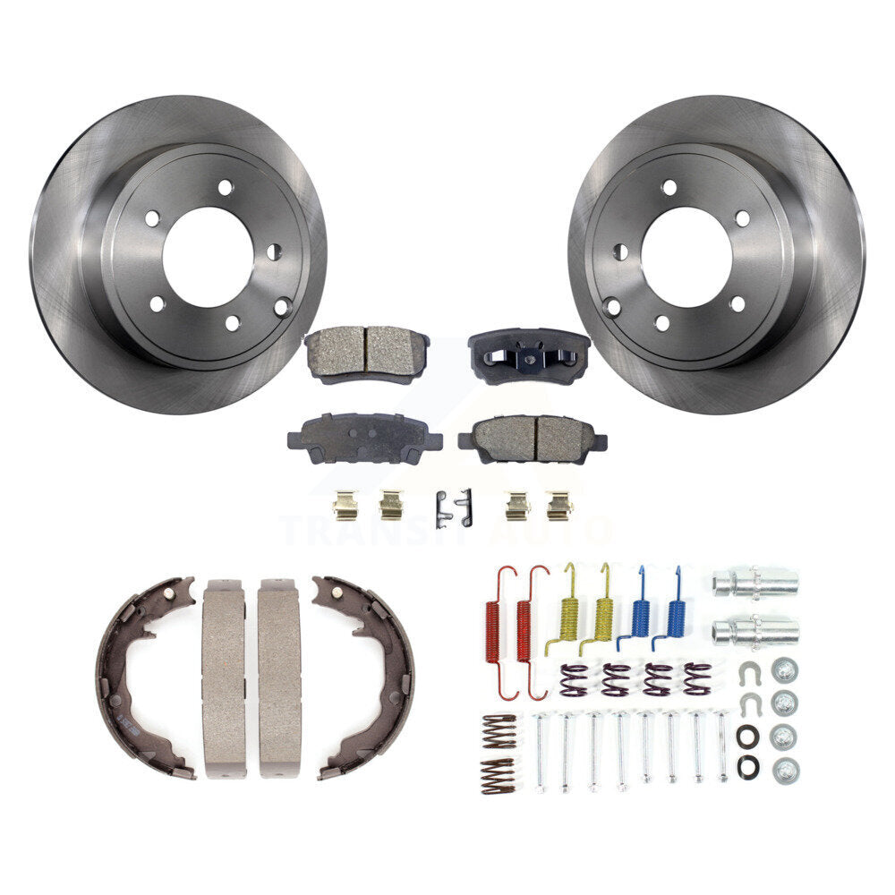 Rotors à disque arrière plaquettes semi-métalliques chaussures de frein de stationnement et Kit de matériel pour