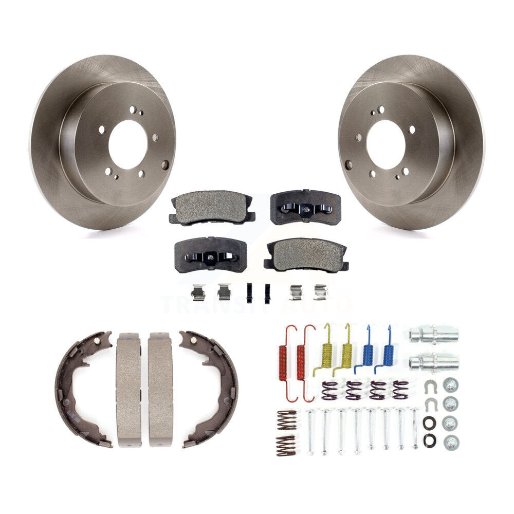 Rotors à disque arrière plaquettes semi-métalliques chaussures de frein de stationnement et Kit de matériel pour