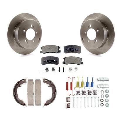 Rotors à disque arrière plaquettes semi-métalliques chaussures de frein de stationnement et Kit de matériel pour