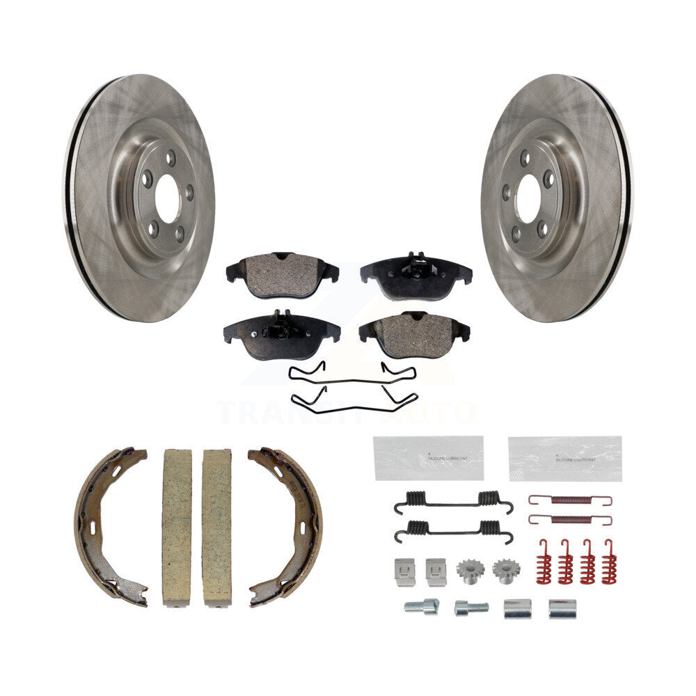 Rotors à disque arrière plaquettes semi-métalliques chaussures de frein de stationnement et Kit de matériel pour