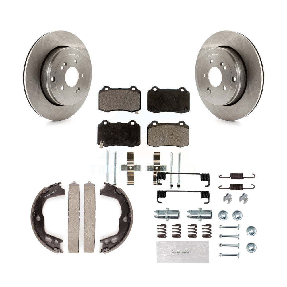 Rotors à disque arrière plaquettes semi-métalliques chaussures de frein de stationnement et Kit de matériel pour