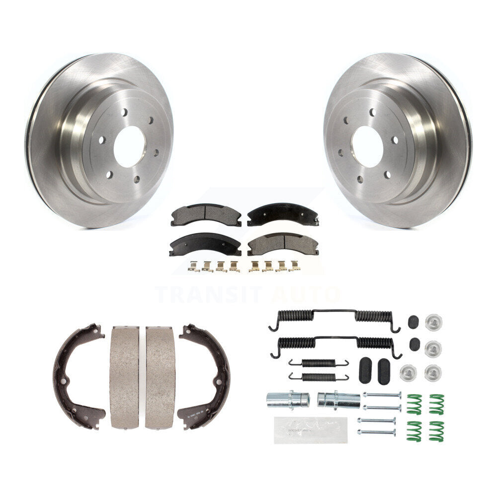 Rotors à disque arrière plaquettes semi-métalliques chaussures de frein de stationnement et Kit de matériel pour